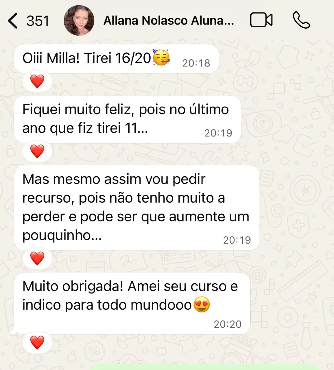 Allana — De 11 para 16 na redação UERJ