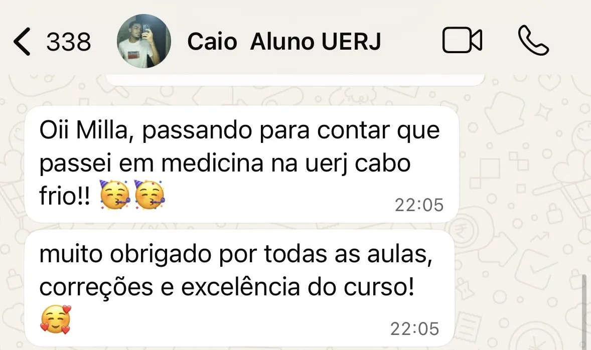 Caio — Aprovado em Medicina UERJ Cabo Frio
